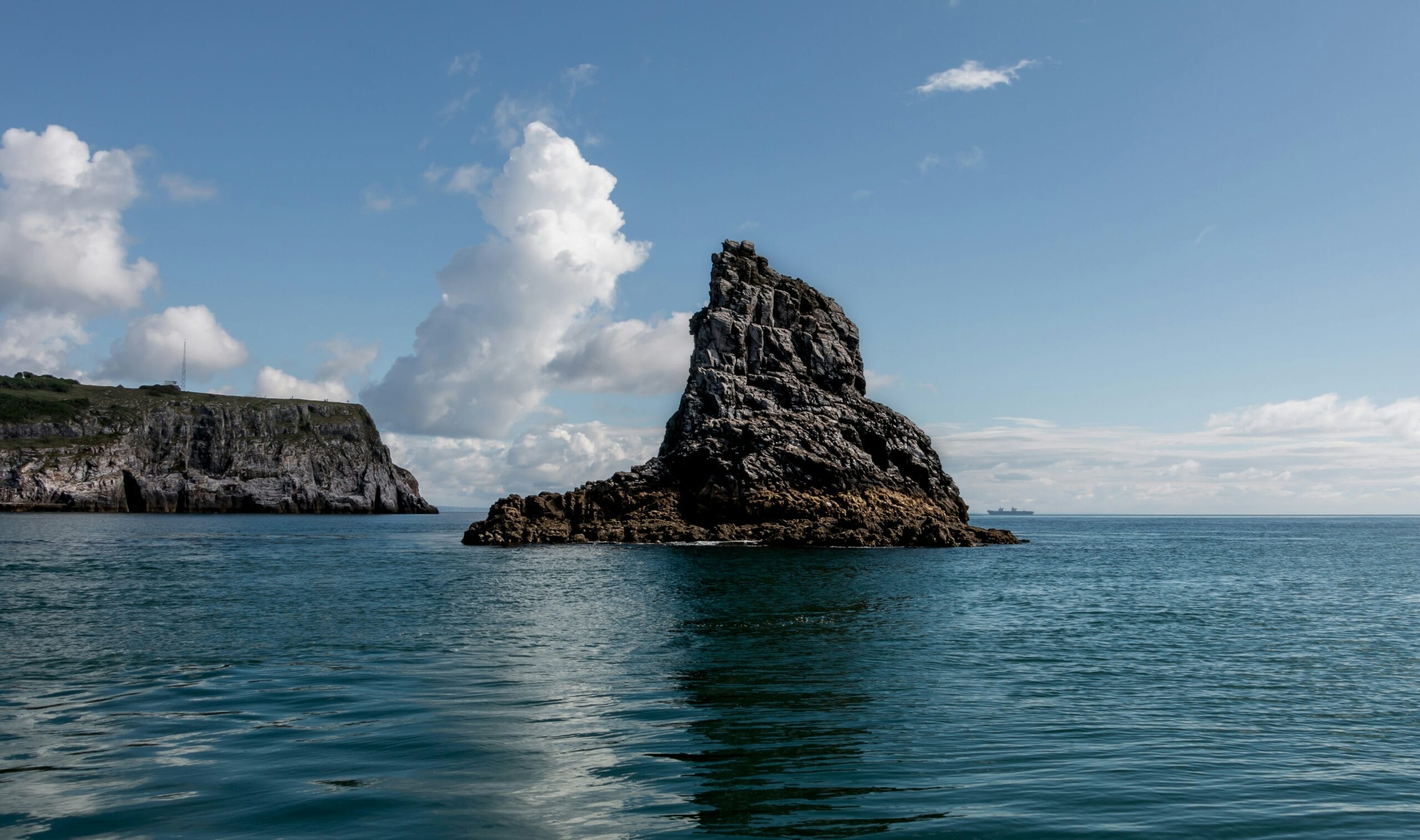 Rocky sea stack off the Torbay coastline